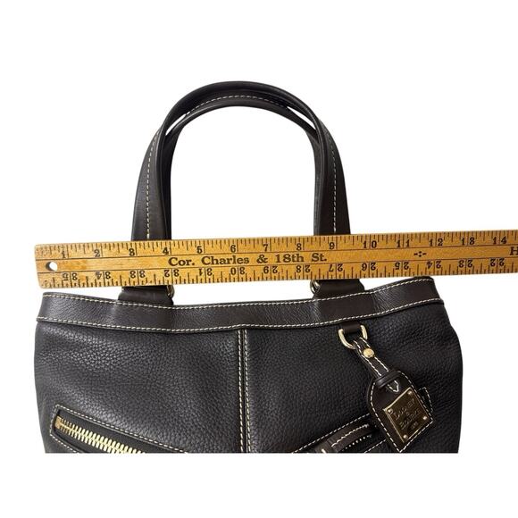 Dooney & Bourke Pebble Leather Sara Bag Deep Brown All Weather Leather EUC - Picture 13 of 16